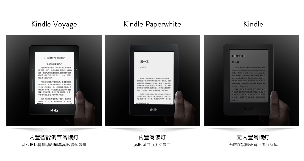 三款Kindle在黑暗环境下的阅读体验对比
