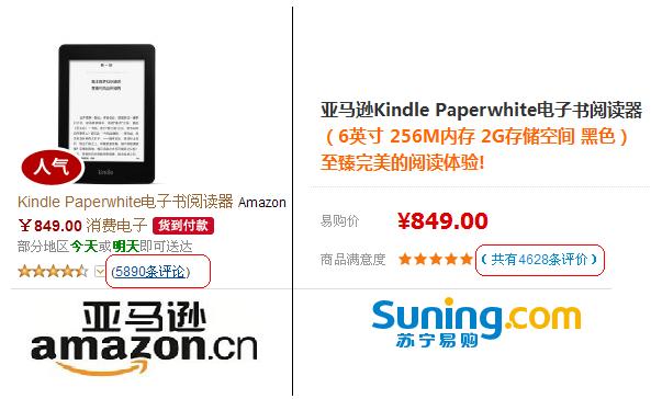 Kindle paperwhite在华销量-官方